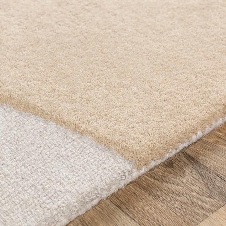 Emma Black Wool Hand-Tufted Rectangular Area Rug 2' x 3'