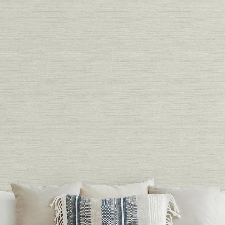 Chesapeake Agave Light Grey Faux Grasscloth Wallpaper