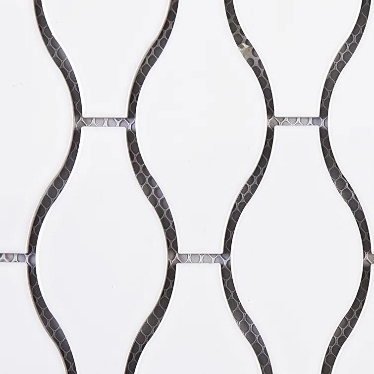 Supreme Tile Handmade 12.01 in. x 9.65 in. Geometric Glossy Porcelain Mosaic Wall and Floor Tile