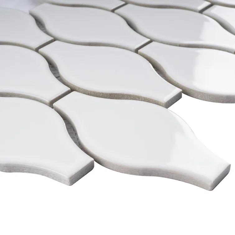 Supreme Tile Handmade 12.01 in. x 9.65 in. Geometric Glossy Porcelain Mosaic Wall and Floor Tile