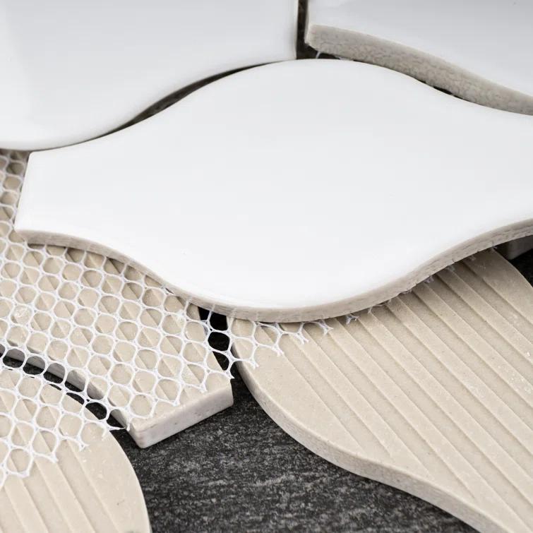 Supreme Tile Handmade 12.01 in. x 9.65 in. Geometric Glossy Porcelain Mosaic Wall and Floor Tile