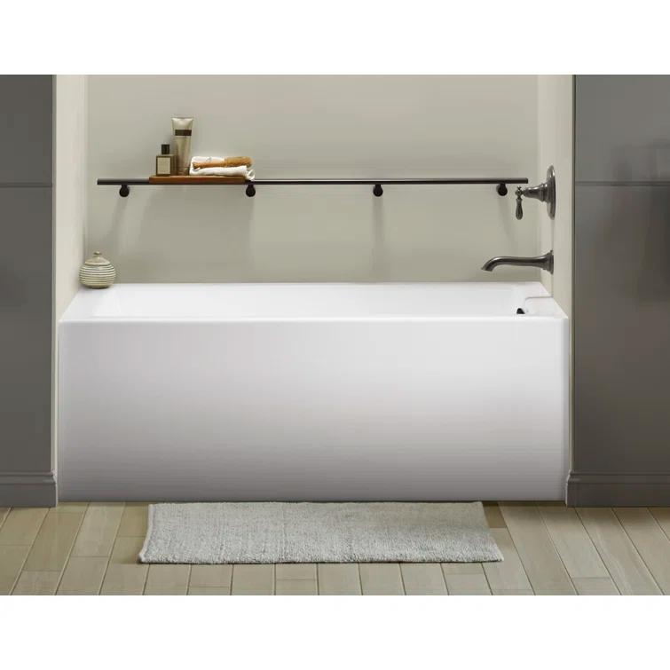 Underscore 60" x 30" Rectangular Alcove Soaking Bathtub with Integral Apron