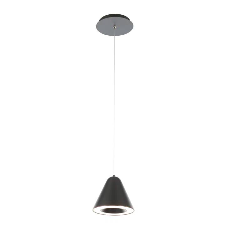 Mini Kone Black Spun Aluminum LED Pendant Light for Indoor/Outdoor