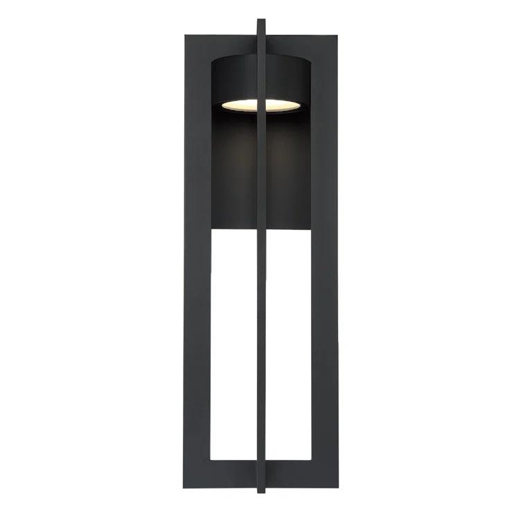 Large Black Aluminum LED Dimmable Outdoor Sconce
