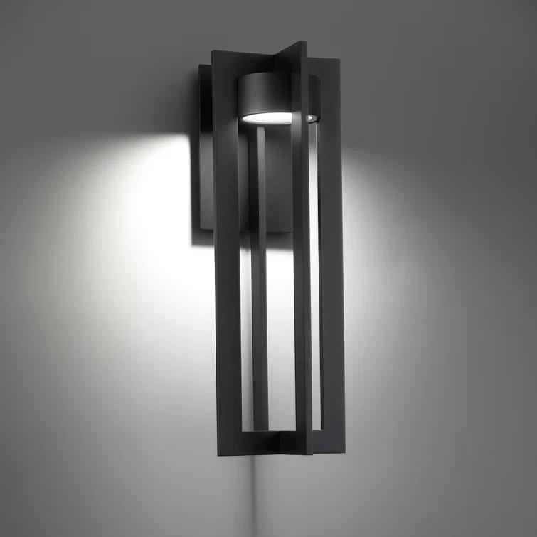 Large Black Aluminum LED Dimmable Outdoor Sconce