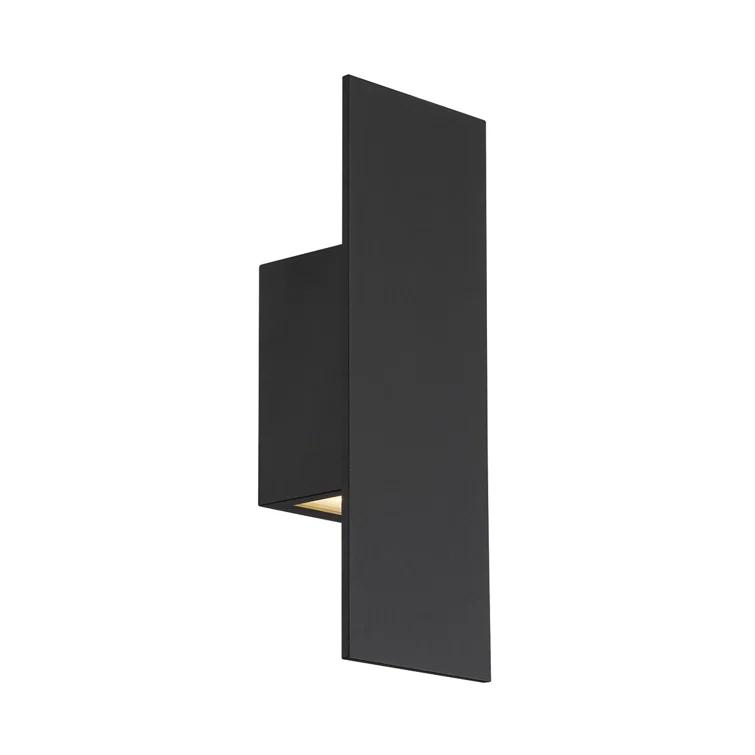 WAC Lighting Icon 14" 2-Light Aluminum Indoor and Outdoor Wall Light in Black