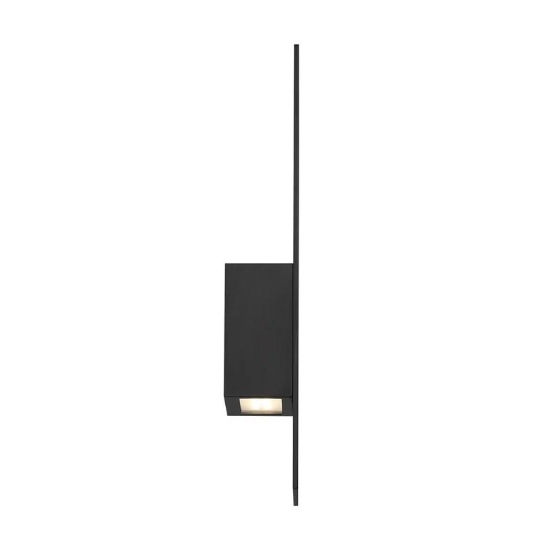 WAC Lighting Icon 14" 2-Light Aluminum Indoor and Outdoor Wall Light in Black