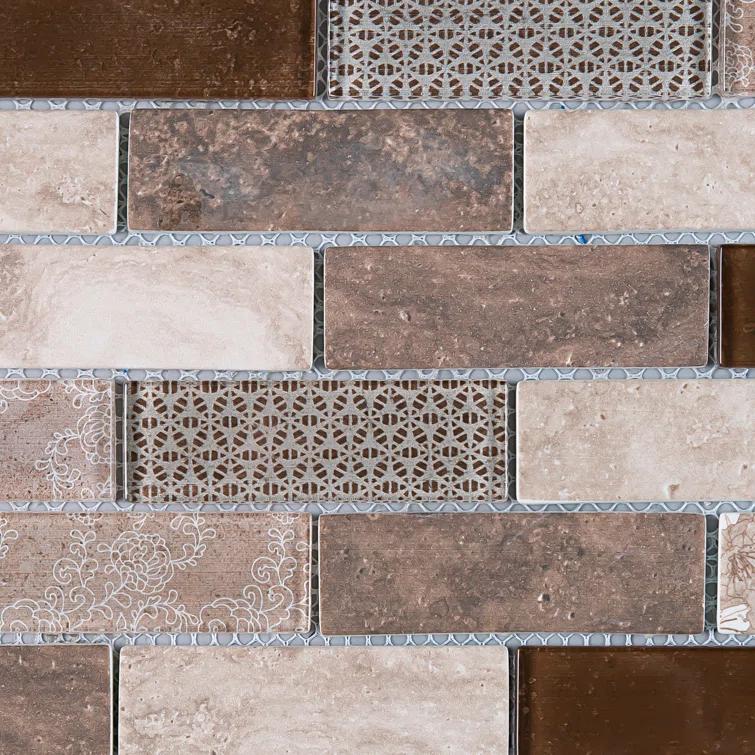 Recycle 1" x 3" Glass Brick Joint Mosaic Wall Tile
