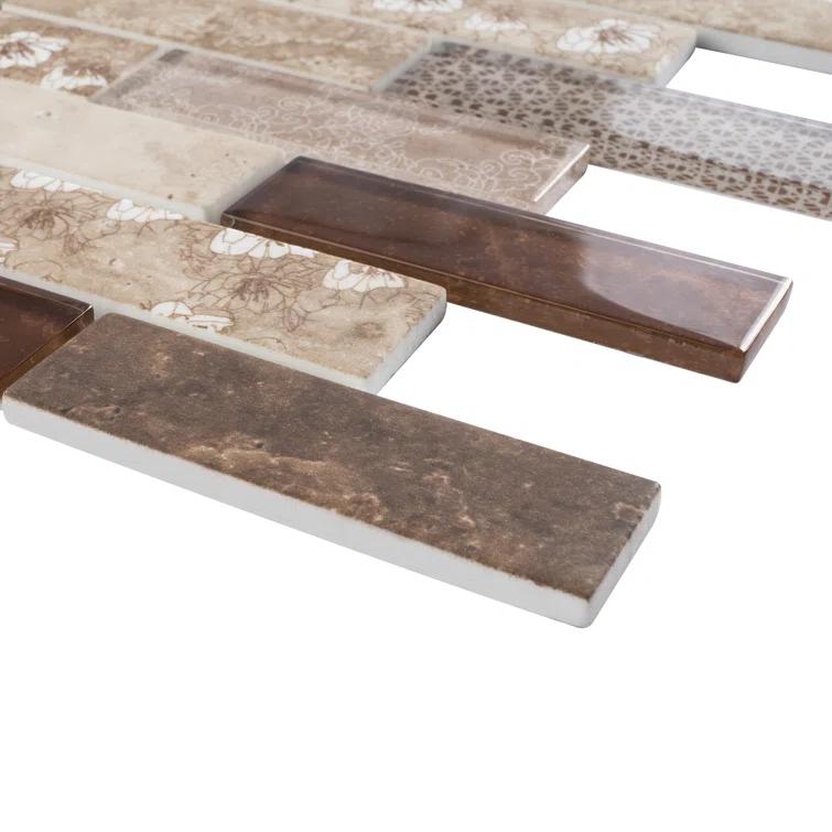 Recycle 1" x 3" Glass Brick Joint Mosaic Wall Tile