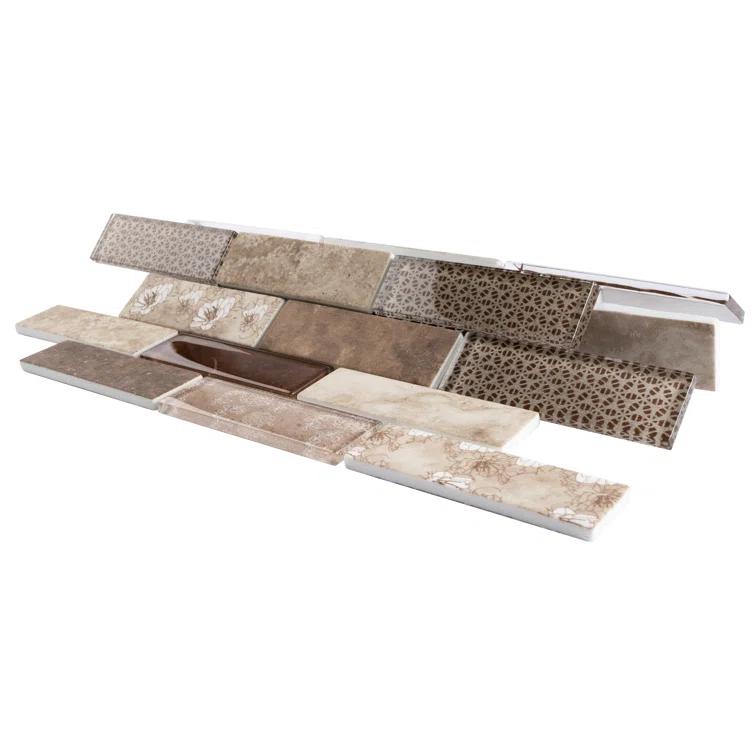 Recycle 1" x 3" Glass Brick Joint Mosaic Wall Tile