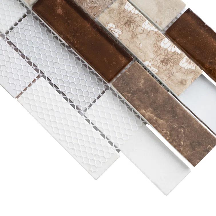 Recycle 1" x 3" Glass Brick Joint Mosaic Wall Tile