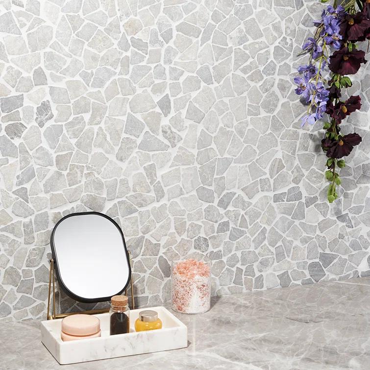Picturesque Tumbled 11.81 in. x 11.81 in. Gray Floor and Wall Mosaic (0.97 sq. ft. / Sheet)