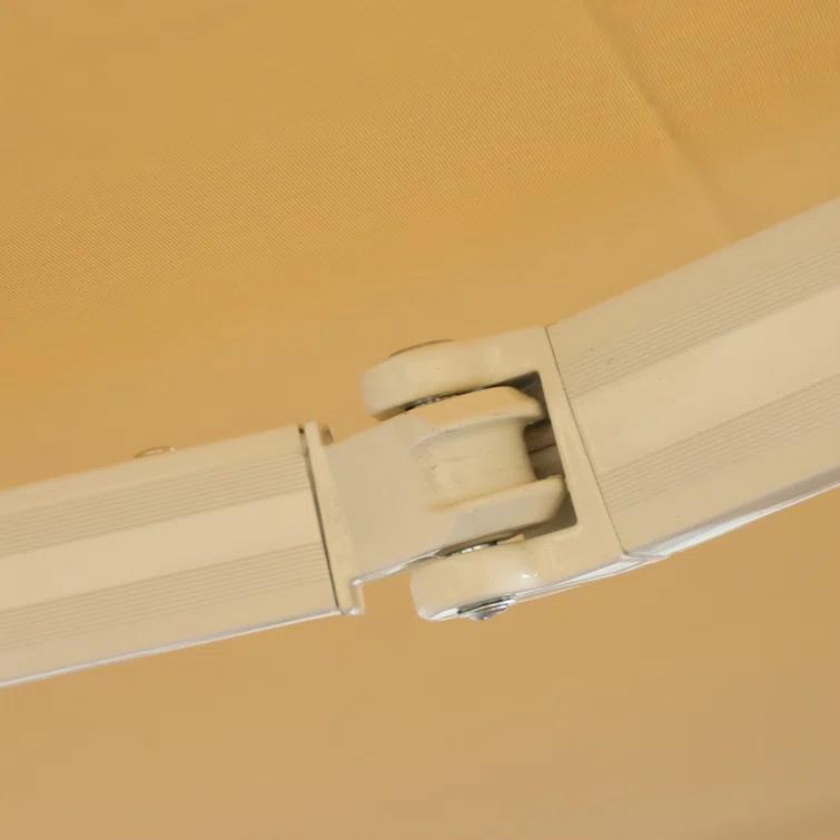 Outsunny 2'' Polyester Beige Cover Retractable Patio Awning