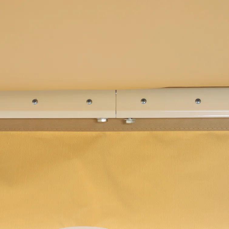 Outsunny 2'' Polyester Beige Cover Retractable Patio Awning