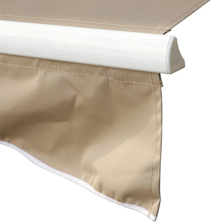 Outsunny 2'' Polyester Beige Cover Retractable Patio Awning