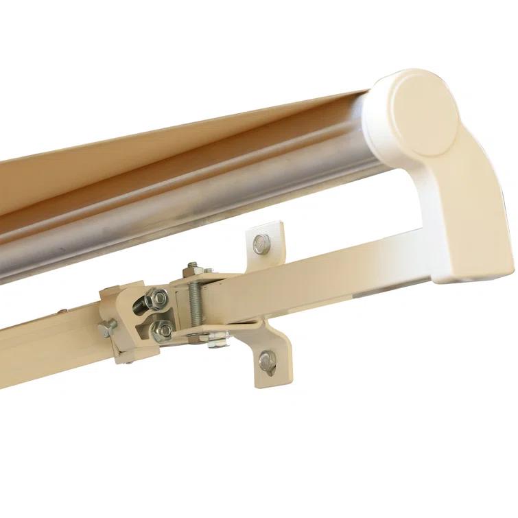 Outsunny 2'' Polyester Beige Cover Retractable Patio Awning
