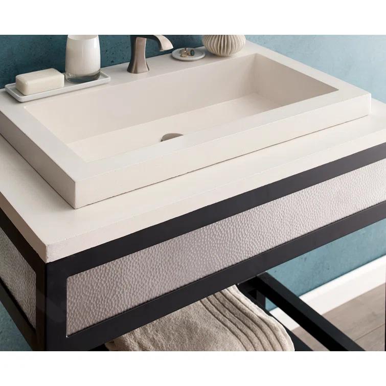 Trough Handmade Rectangular Drop-In Bathroom Sink