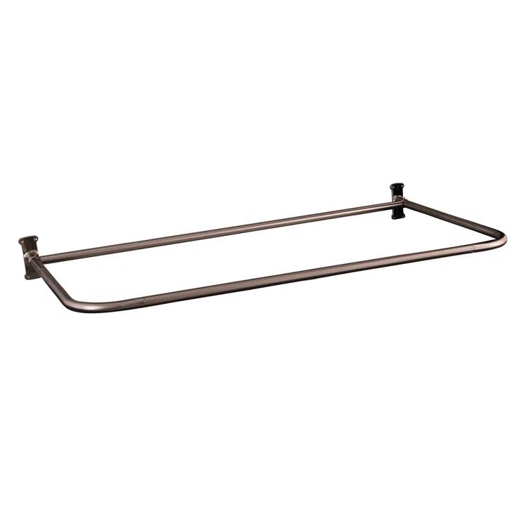54'' D-Shaped Fixed Shower Curtain Rod