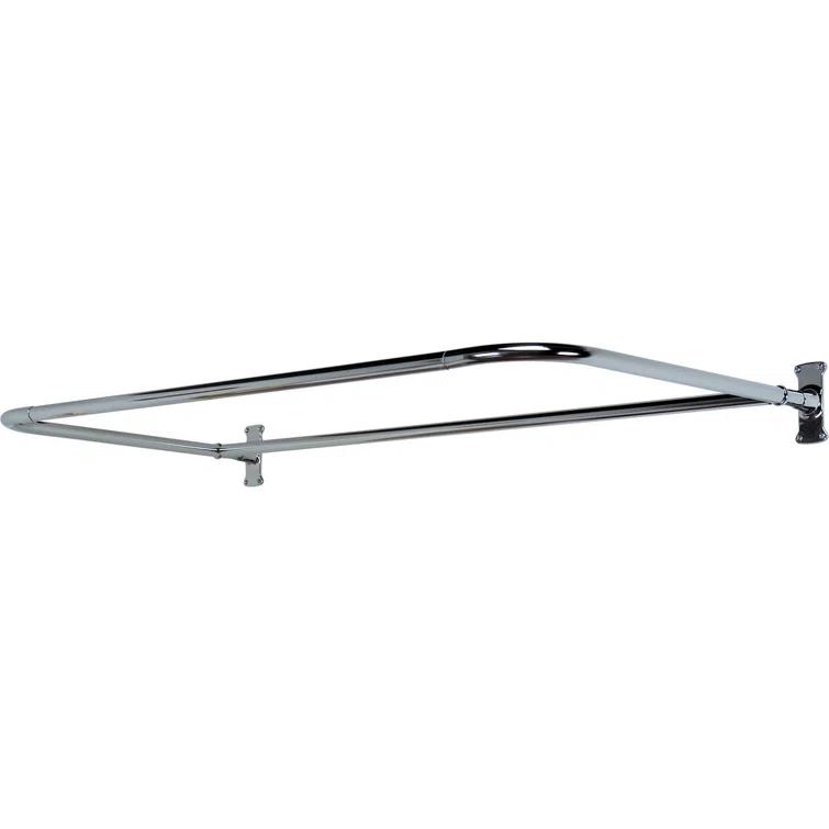 60'' D-Shaped Fixed Shower Curtain Rod