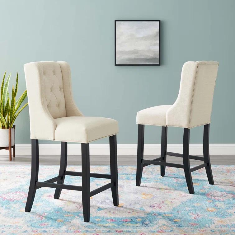 Modway Baronet Tufted Button Upholstered Fabric Stool