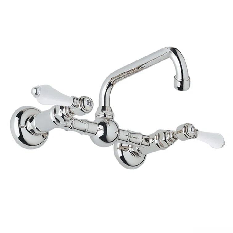Rohl A1423LPAPC-2 Acqui Wall Mount Bridge Lavatory Faucet With U-Spout