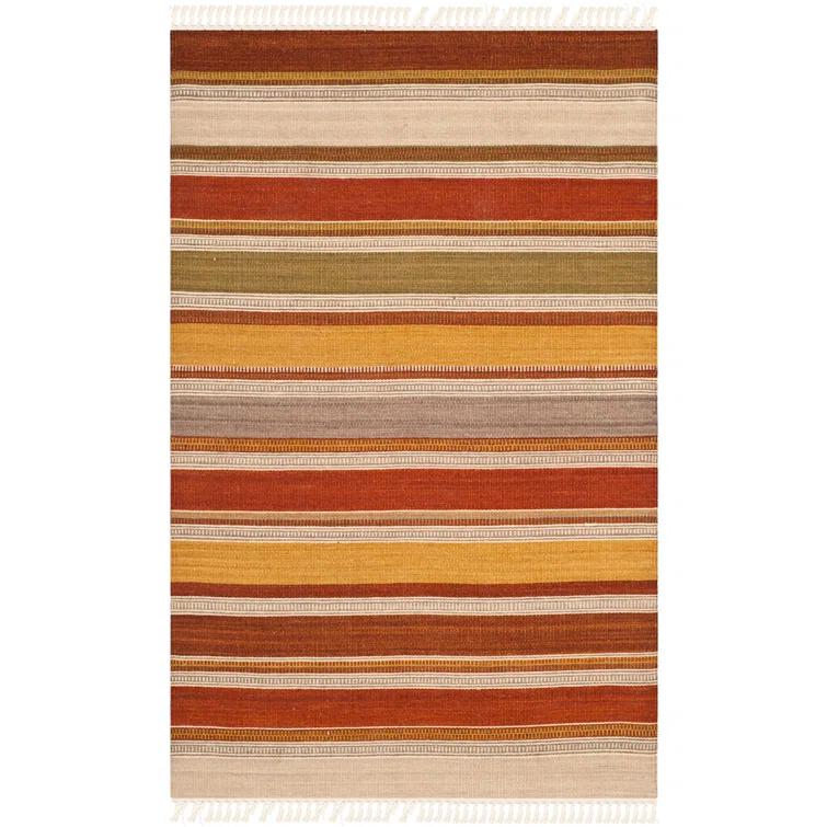 Striped Kilim Hand Woven Striped Indoor/Outdoor Rug