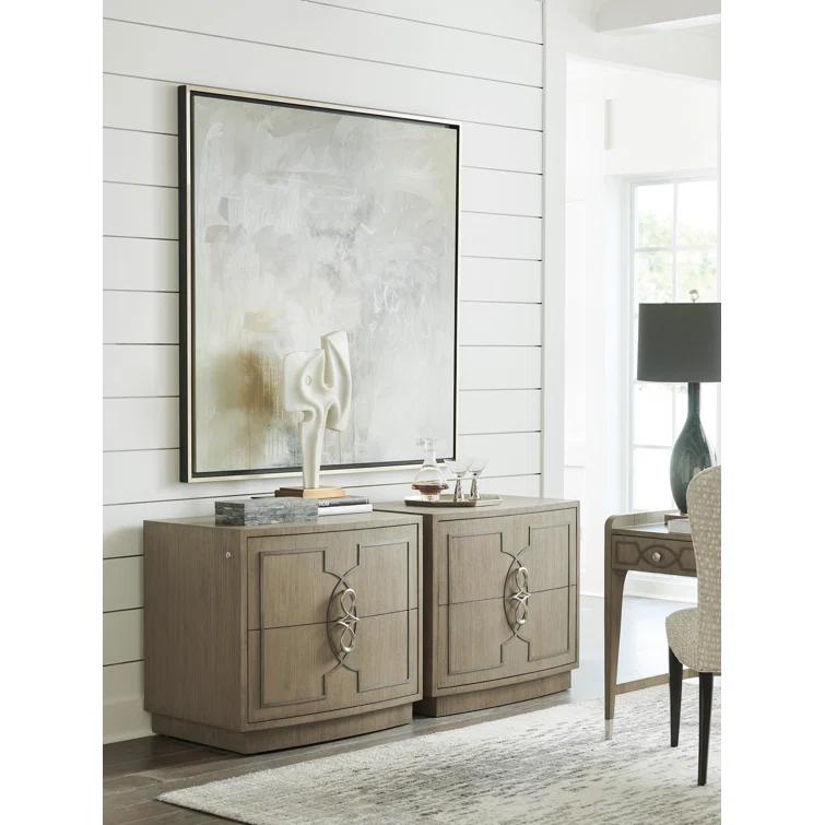 Beige Quartered Ash Veneer Transitional Lockable File Cabinet