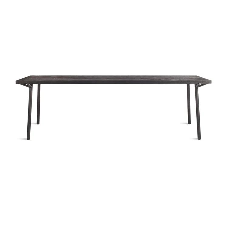 Branch Oak Solid Wood Top Metal Base Dining Table