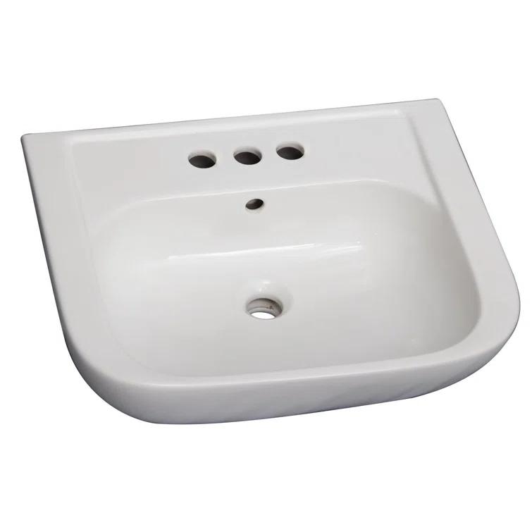 Barclay 14.62'' White Vitreous China U-Shaped Bathroom Sink with Overflow