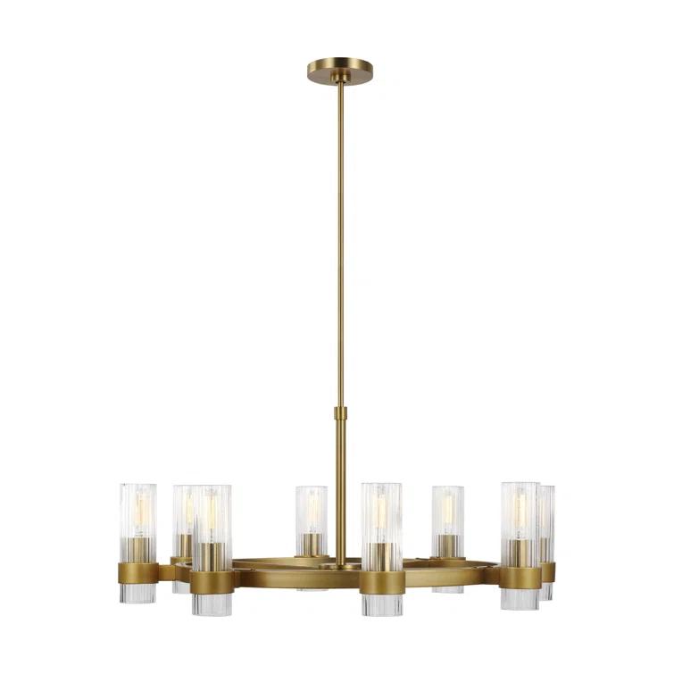 Everly Quinn 8 - Light Dimmable Wagon Wheel Chandelier