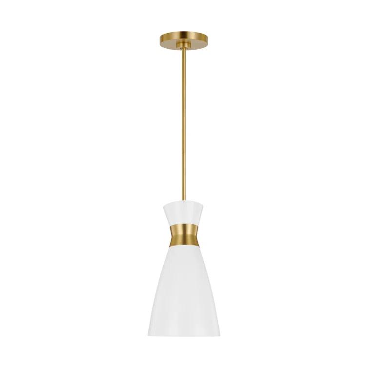 Heath Chic Burnished Brass & Matte White 1-Light Indoor/Outdoor Pendant