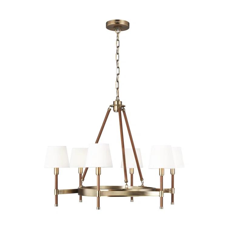 Katie 6 - Light Dimmable Wagon Wheel Chandelier