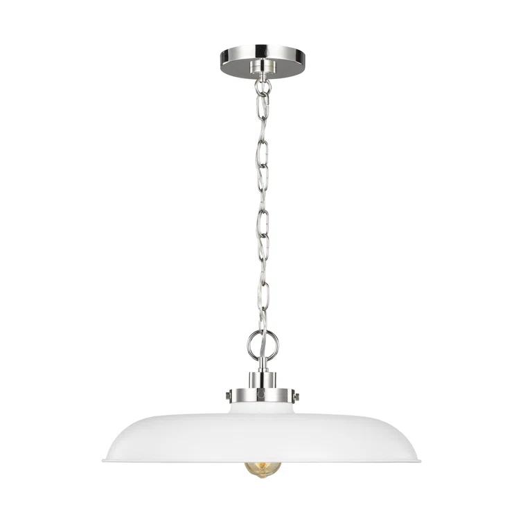 Nuvo Lighting Colony 1 Light Small Pendant Matte White with Burnished Brass