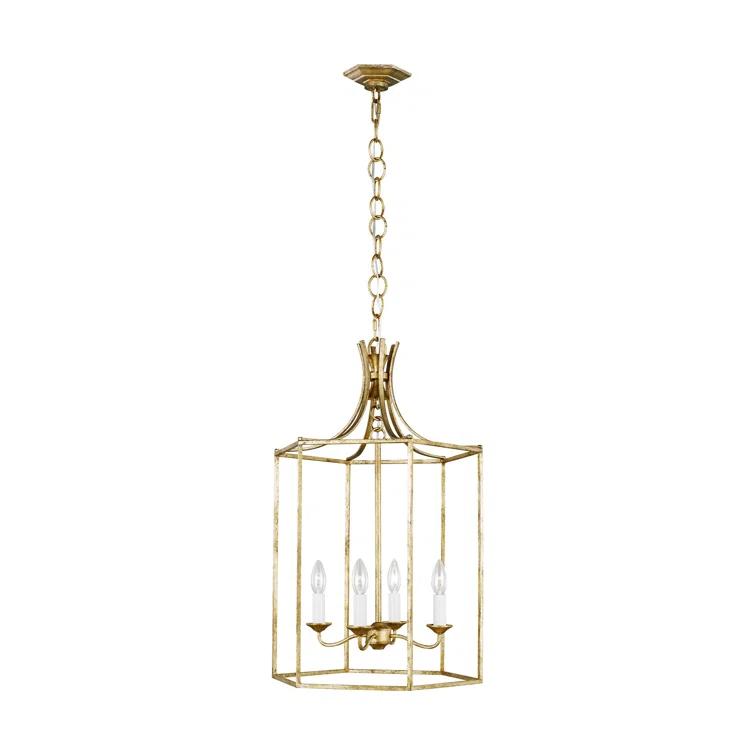 Antique Gild Bronze Drum Lantern Chandelier 27"x17"