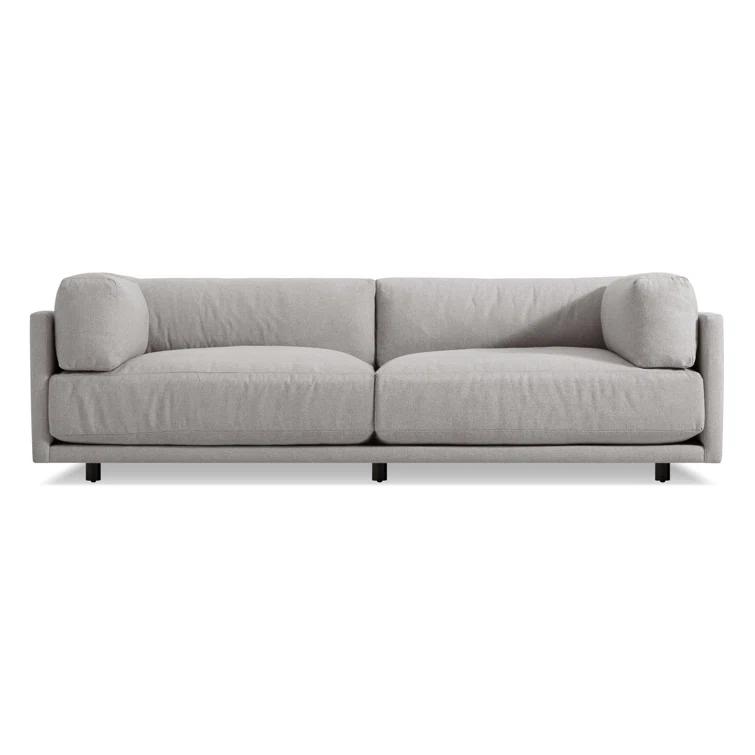 Sunday 82" Agnew Gray Textured Basketweave Cotton Blend Sofa