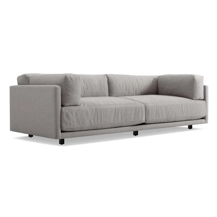 Sunday 82" Agnew Gray Textured Basketweave Cotton Blend Sofa