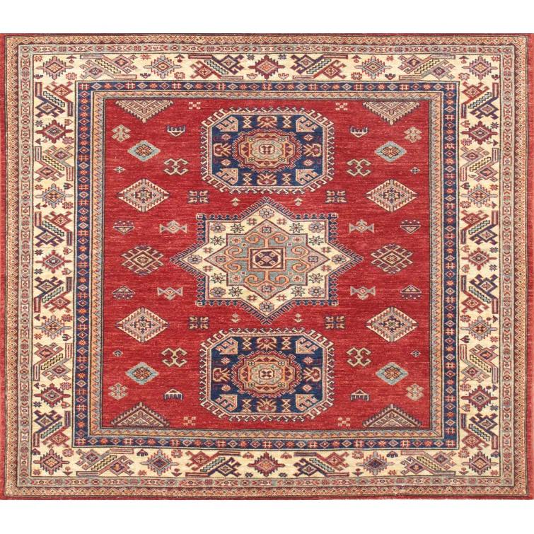 Pasargad Kazak Red & Beige Hand-Knotted Wool 5'2" x 5'11" Area Rug