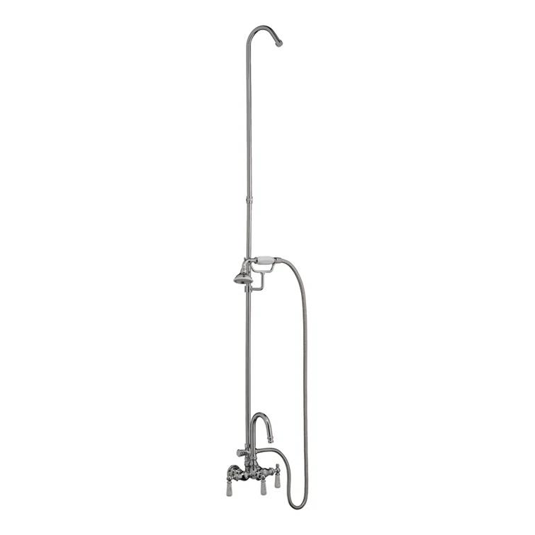 3 Handle Bathroom Clawfoot Tub Faucet with Diverter