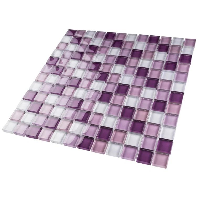 Supreme Tile Glare 11.82 in. x 11.82 in. Squares Glossy Glass Mosaic Tile