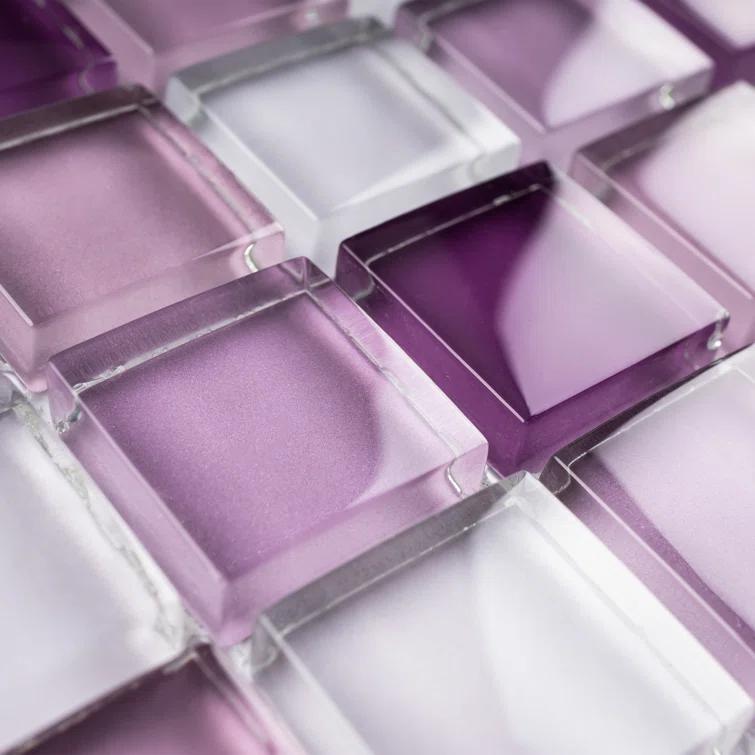 Supreme Tile Glare 11.82 in. x 11.82 in. Squares Glossy Glass Mosaic Tile