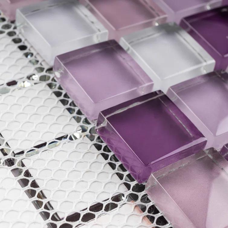 Supreme Tile Glare 11.82 in. x 11.82 in. Squares Glossy Glass Mosaic Tile