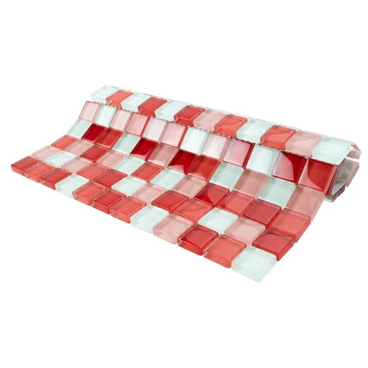 Supreme Tile Glare 11.82 in. x 11.82 in. Squares Glossy Glass Mosaic Tile