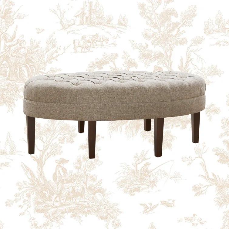 Martin Button Tufted Oval Cocktail Ottoman