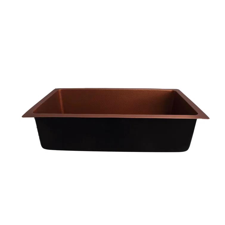 Rocio 36'' L Undermount Single Bowl Copper Kitchen Sink