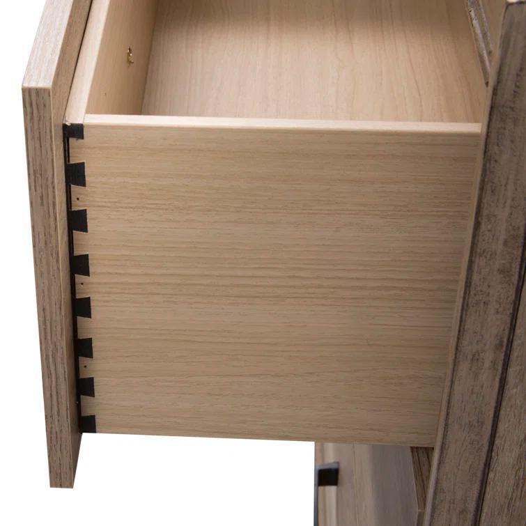 Eleora Upholstered Bed, Dresser & Mirror, Night Stand