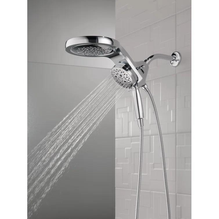 HydraChoice Hydrorain 5 Spray Dual Shower Head and Handheld Shower with H2Okinetic 1.75 GPM