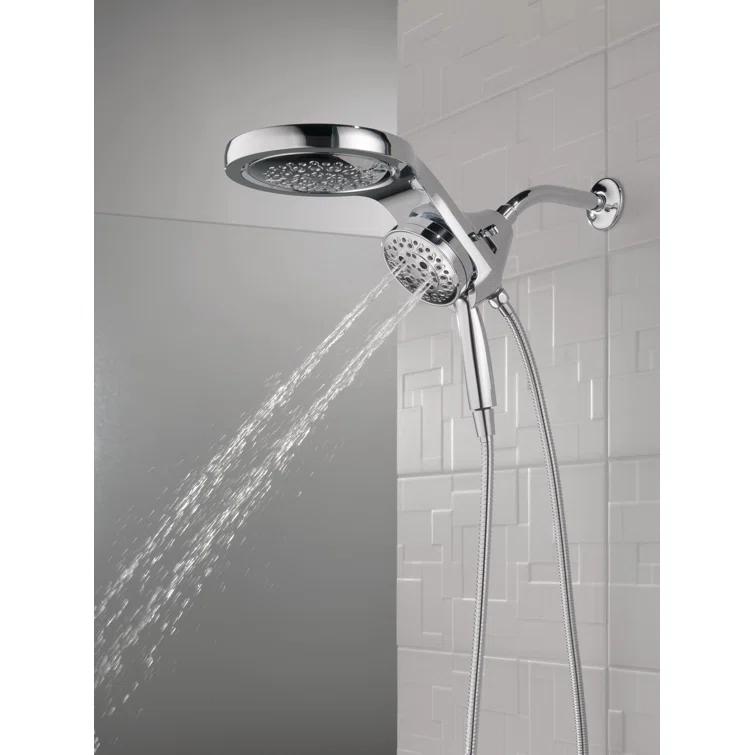 HydraChoice Hydrorain 5 Spray Dual Shower Head and Handheld Shower with H2Okinetic 1.75 GPM