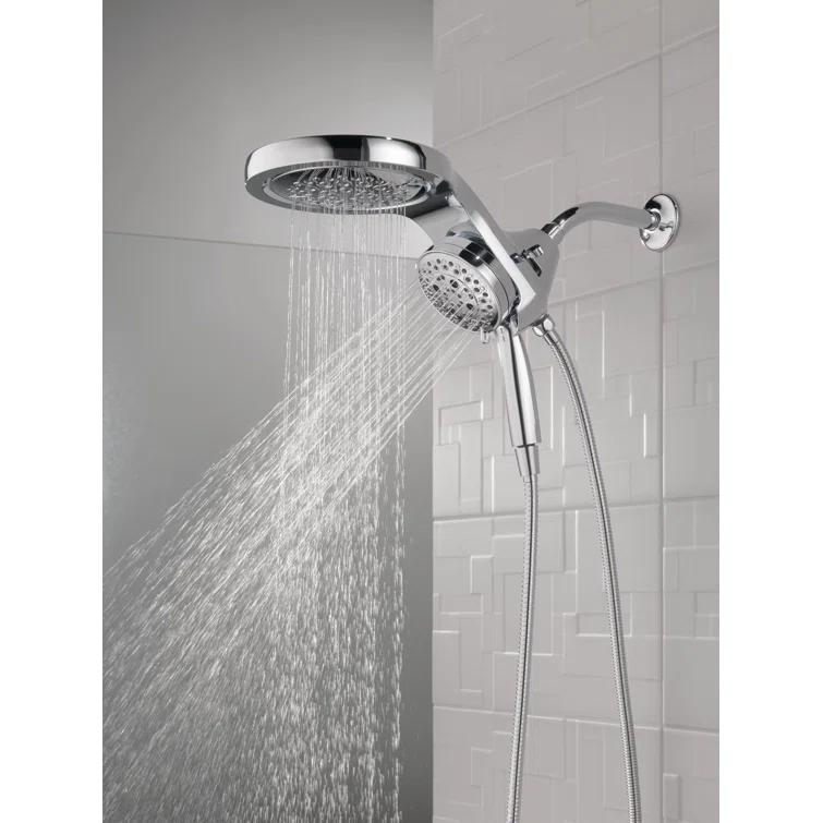 HydraChoice Hydrorain 5 Spray Dual Shower Head and Handheld Shower with H2Okinetic 1.75 GPM