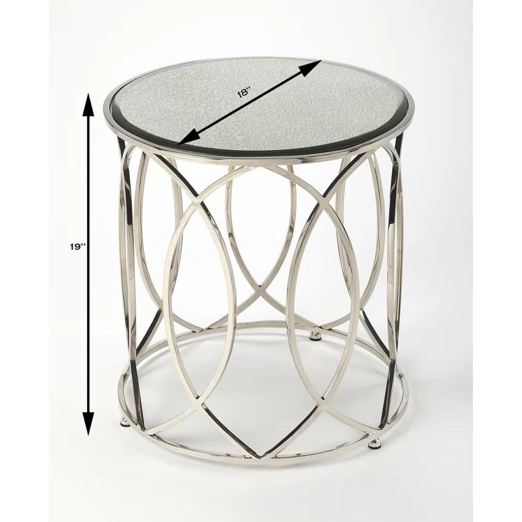 Butler Specialty Desiree Mirror And Nickel End Table In White