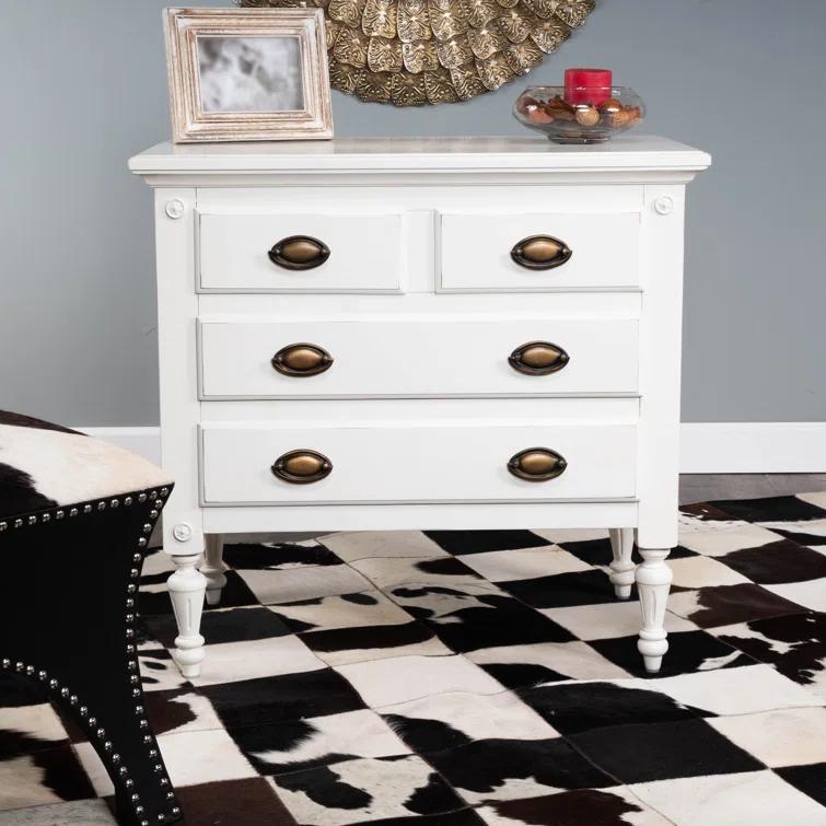Easterbrook 31.5 in. W Wood 4 Drawer Accent Storage Chest - Gray